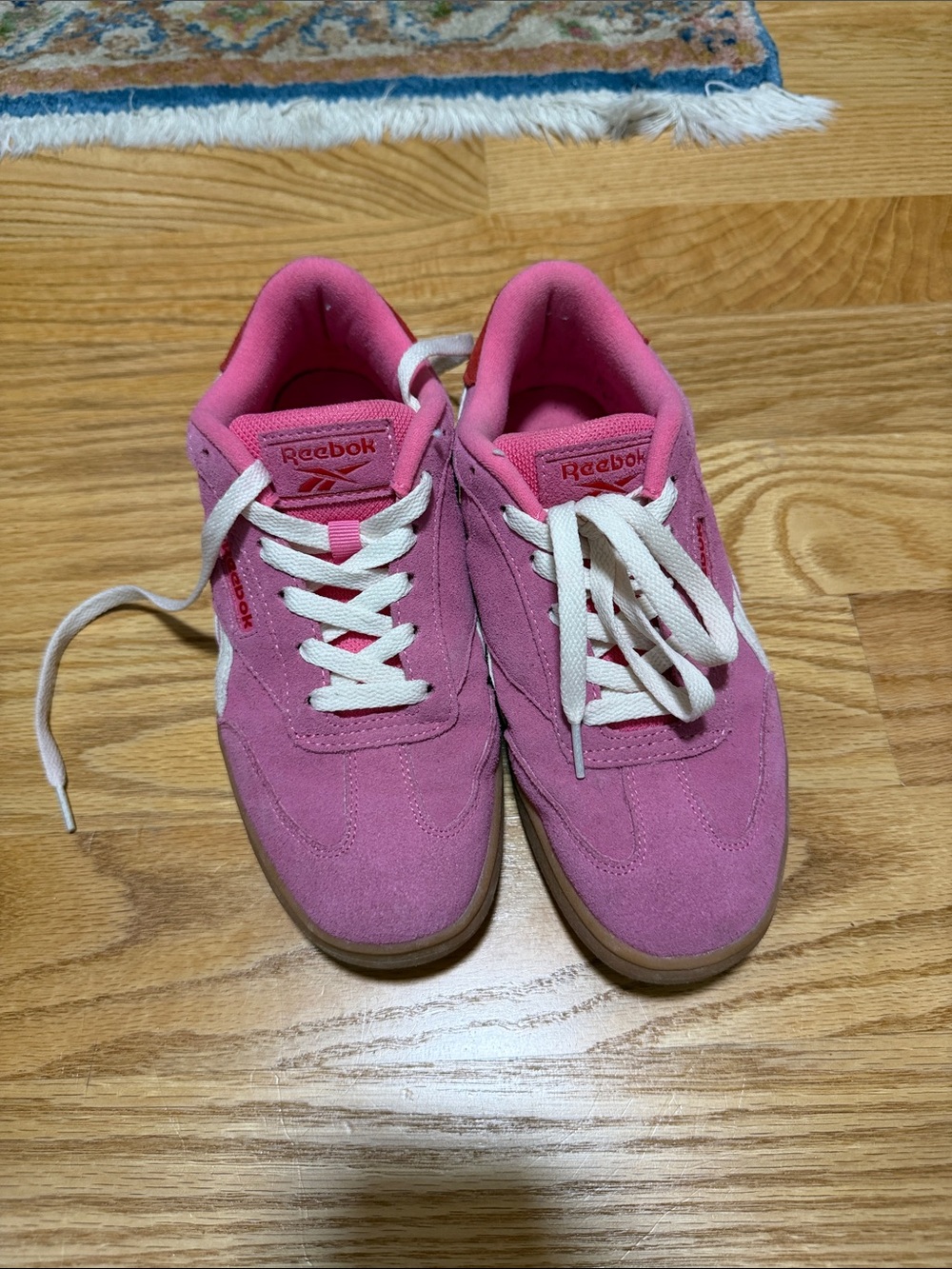 Reebok Women’s Pink Suede Low-Top Sneakers
